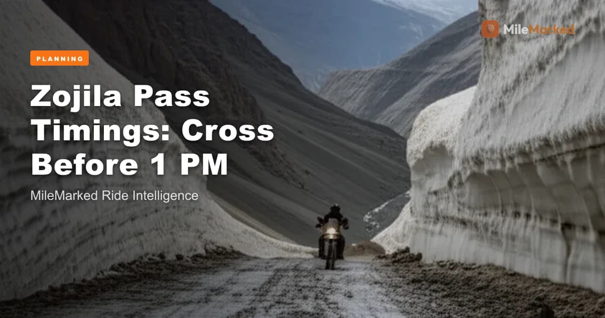 Zojila Pass Status 2026 – Timings, Closures & Bikes | MileMarked